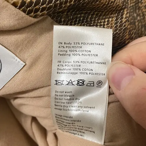 Nanushka Morillo Brown Snake Vinyl Puffer Vest size M Size M