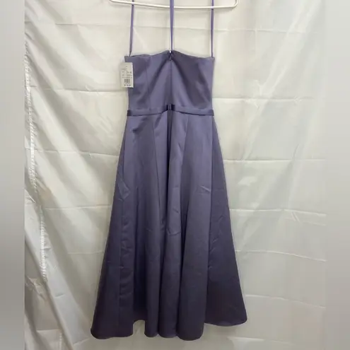 Michaelangelo NEW women’s dim lilac belted strapless satin formal gown dress 4