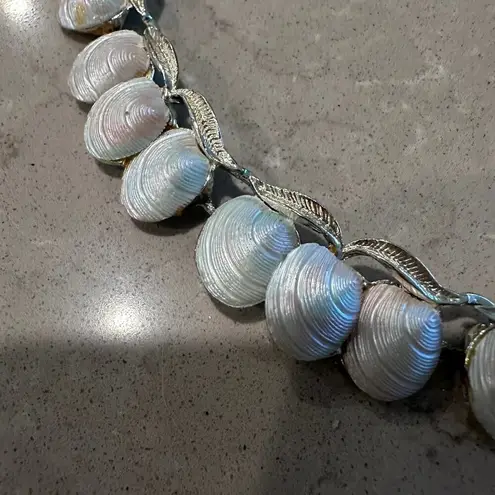 Rare Vintage Capri Shells Statement Necklace with textured Seashell Links