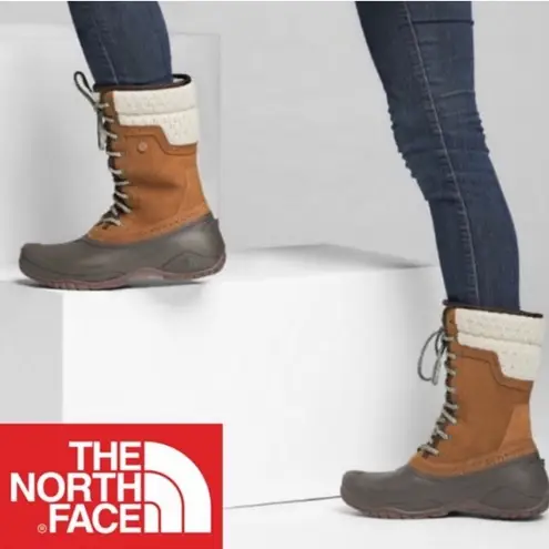 The North Face  Shellista Waterproof Leather Insulated Boots 8.5 brown cream