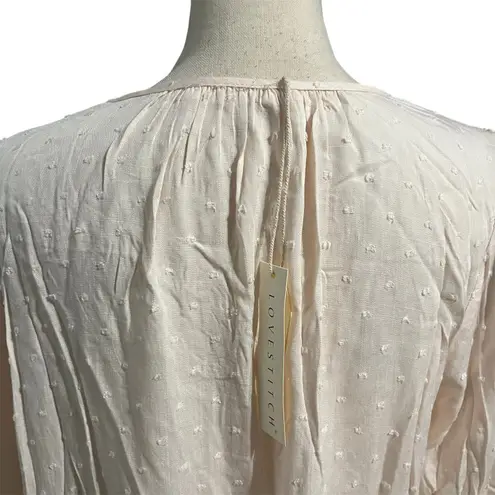 Lovestitch NEW Women's Melanie Chiffon Peasant Top Blouse Sz L Festival Boho