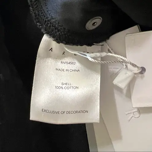 AREA Crystal $795 Embellished Cutout Slit Wide Leg Jeans Size 29 Black