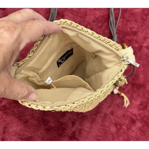 Anchor’s Away Raffia Weave Crossbody Purse By Cruisewear & Co Boho Hippie EUC