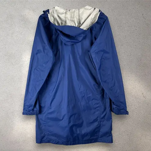LL Bean Trail Model Raincoat Women's M Blue Long Waterproof Jacket Hooded Rugged Size M