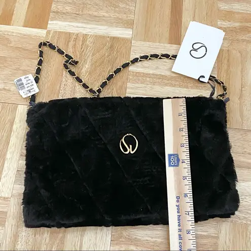 St. John Vintage Black Quilt Velour Chain Bag