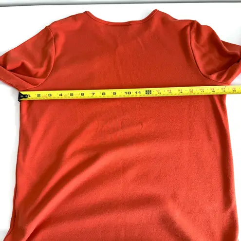 Quacker Factory Orange Tee Shirt Long Sleeve Size Small