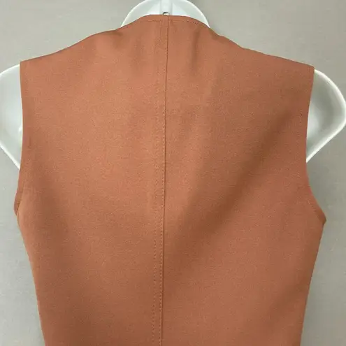 Vintage 70s Vest Women Brown Princess Seams Women Retro Aesthetic Tomboy Size XXS