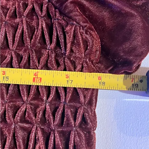 Ivy Jane Elegant Velvet smocked Dress in Rich Brown size S