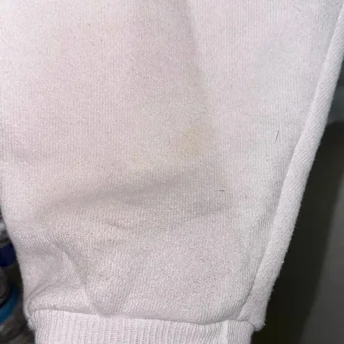 Morning Sun Vintage Blue Metallic Trees & White Sweatshirt Size L