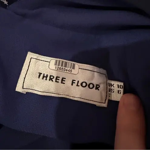 Three Floor RTR Three Floor Afterglow Galaxy Astrological Blue White Print Mini Dress Sz 6