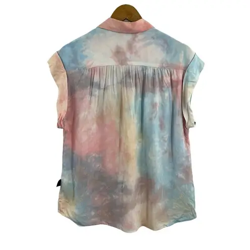 GAS Jeans Lillybel Blouse Tie Dye Print Short Sleeve Size Small New