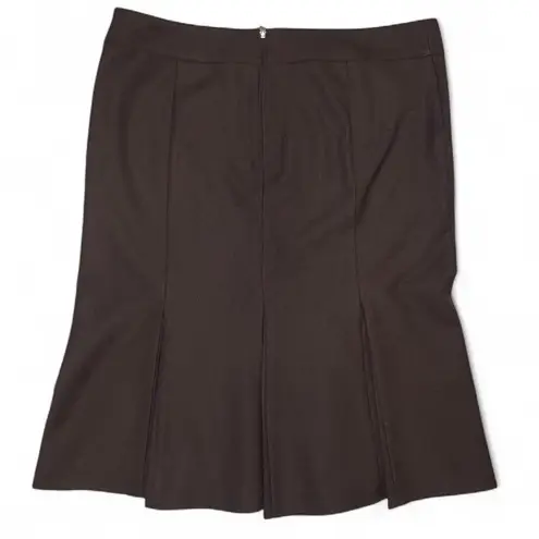 United Colors Of Benetton Brown Pleated A-line Knee-length Skirt Stretch Size 10
