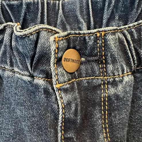 Driftwood Eliza In Rose Santina Cropped Embroidered Utility Jeans Size XL