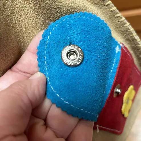 Handmade Vintage Mexico Artisan Leather Suede Crossbody Purse Bag Festival Indie