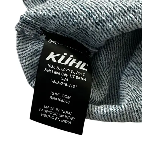 Kuhl Blue/White Pinstripe Organic Cotton Collared Shirt Women's Size Small 5-29