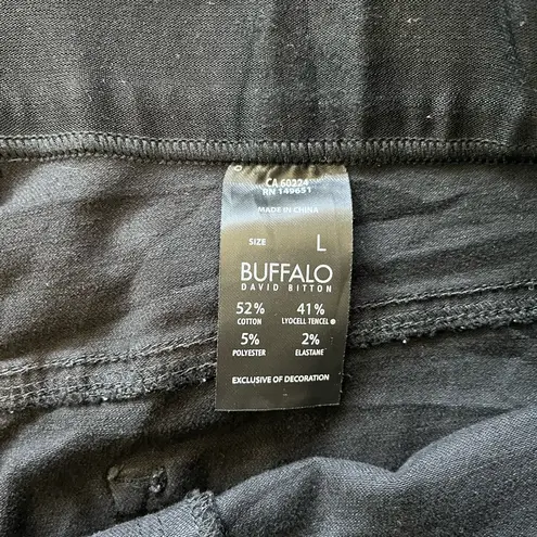 Buffalo David Bitton Pull-On Black Stretch Pants Women’s Large Tencel Blend Slim