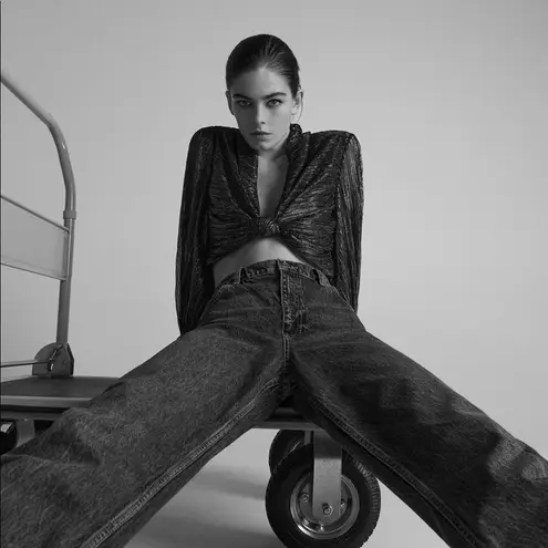 ZARA NWT  METALLIC THREAD CROP TOP WITH KNOT BLOGGERS FAV XS BLACK Festive