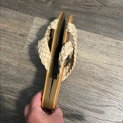 Athmile Tan Women's Braided Slip Ons Sandals Size 11