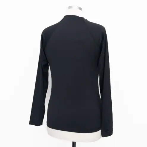 Sea Level Swim. Zip Long Sleeve Rashguard Top. Black Size 10