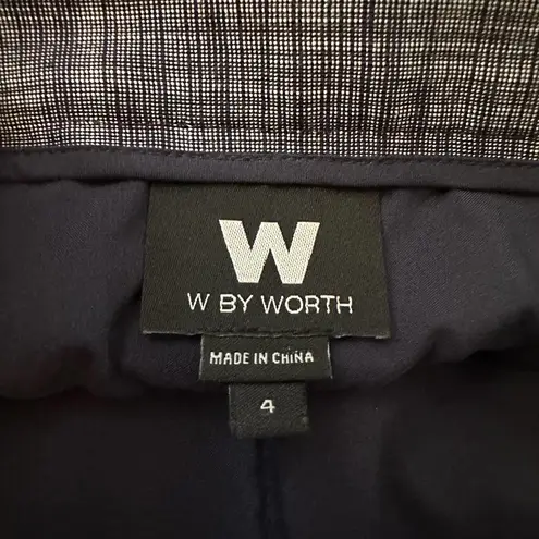 W By Worth navy blue pleated knee-length skirt size 4