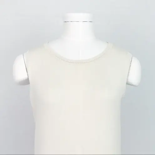 August Silk Vintage Silk-Blend Sleeveless Knit Top in Cream | Size M