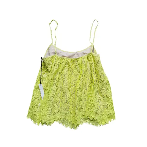 Susana Monaco Nwt Lace Tank Top Cami Size 4 Yellow Green Festival Y2K FairyGoth