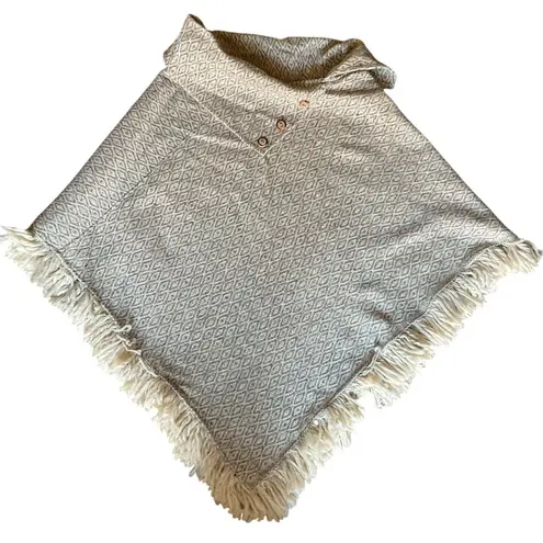 Mexican Artisan Reversible Woven Poncho • Pink Multicolor • Boho Festival Wrap Tan Size undefined