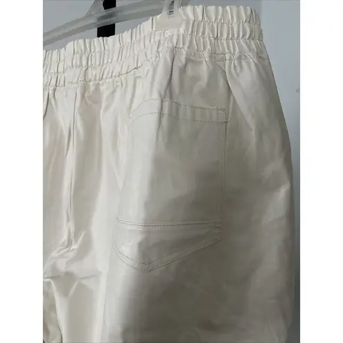 Makobi Shorts PU Beige 4XL Drawstring And Elastic Waist Pocket With Zipper Size 4X - Image 4