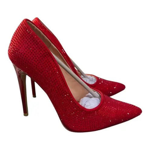 Lauren Lorraine Dori Red Rhinestone Pumps – Size 7.5 – New With Box