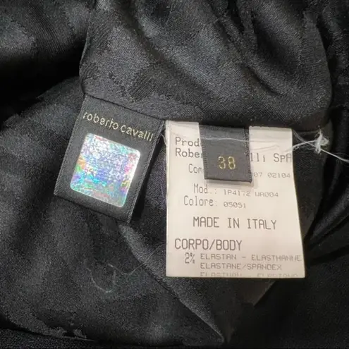 Roberto Cavalli Sweetheart Neckline MIDI Black Dress