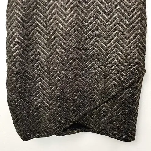 Moon Collection New The Moon Metallic Chevron Cut Out Side Mini Dress Gold Black