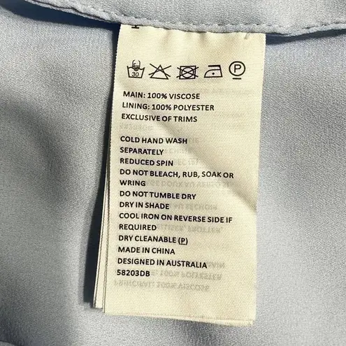 Bardot Quinn Ruched Minidress Women's Sz 6 Sky Blue Sleeveless NWT