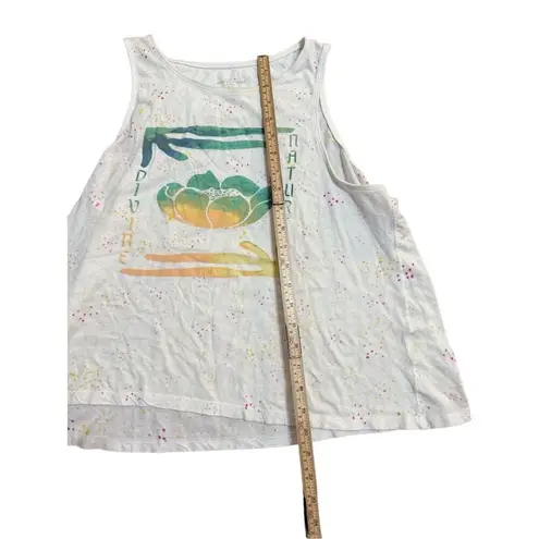 Anthropologie Art Of  Sun Keep Tank Top Divine Nature Tank Too White Sz M