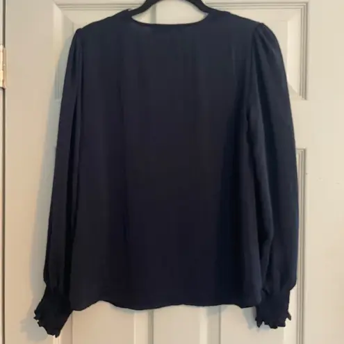 Sugar Lipz Black Lace V Neck Long Sleeve Blouse M Whimsigoth Goth Dark Academia Size M