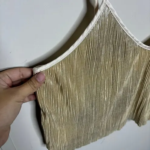 Victoria's Secret  Gold Strappy Crop Top Shimmery Women's Size Large