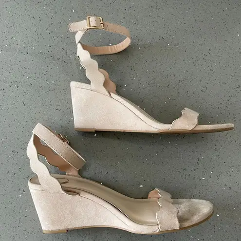 Journee Collection Womens LOUCIA Beige Wedge Heeled Sandals 7.5
