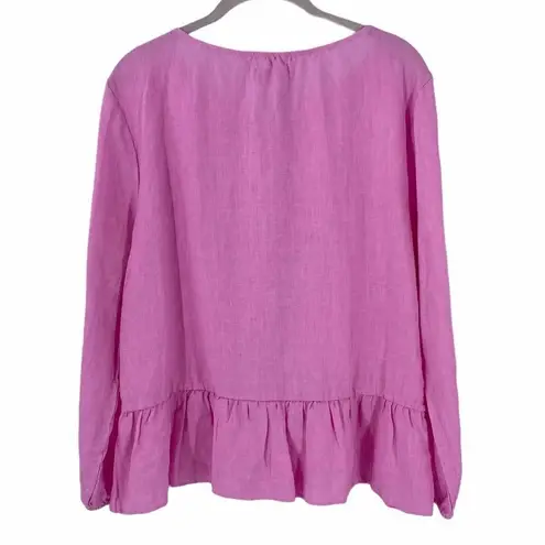 Dylan NWT Pink Linen Peplum Top Size Small