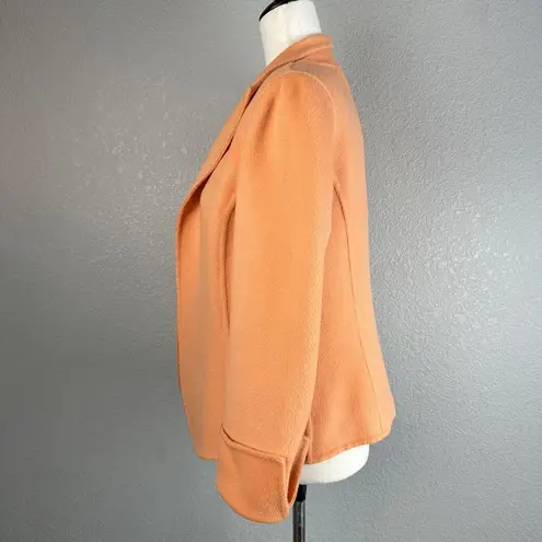 Tesori Womens Sweater Jacket Blazer Cardigan Size S Mellon Orange Wool Cashmere