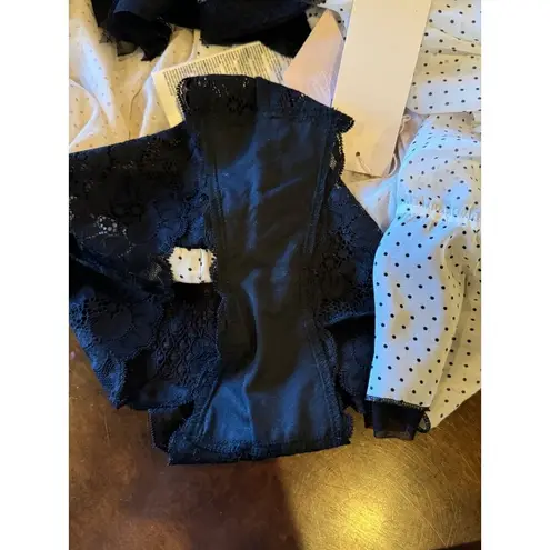 HAH Hot As Hell Bodysuit Women Small Black White Polka Dot Heavy Knecking NWT