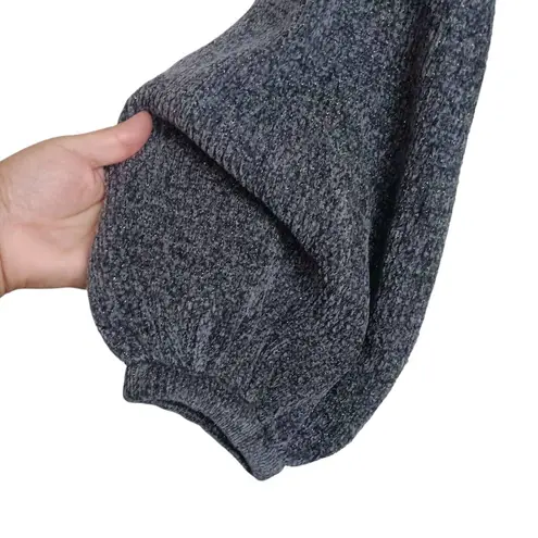 Something Navy Sweater Dress Knit Shimmer Gray Silver Metallic Size LARGE New