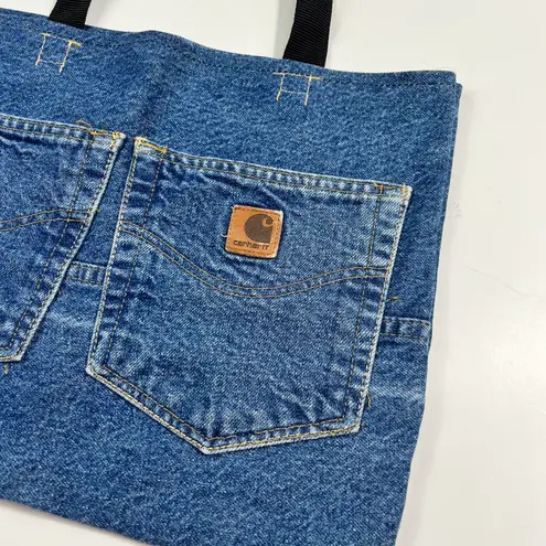 Carhartt Handmade  Denim Patchwork Small Shoulder Tote Bag One Of a Kind Y2K