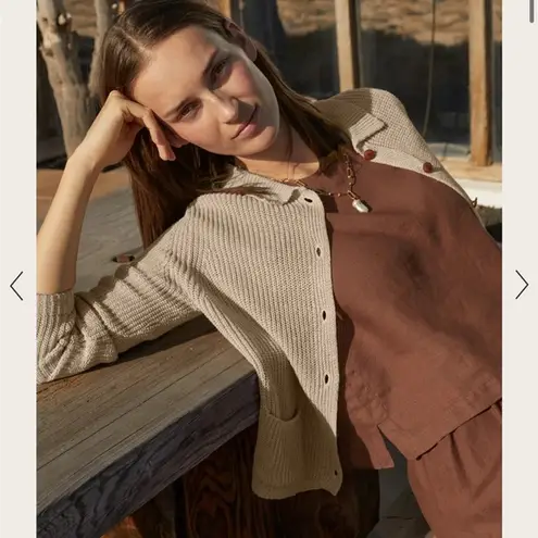 Poetry KNITTED JACKET Délavé linen