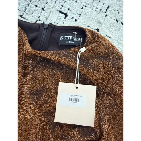 Kittenish Bronze Babe Shimmer Mini Dress Size XS NEW NWT