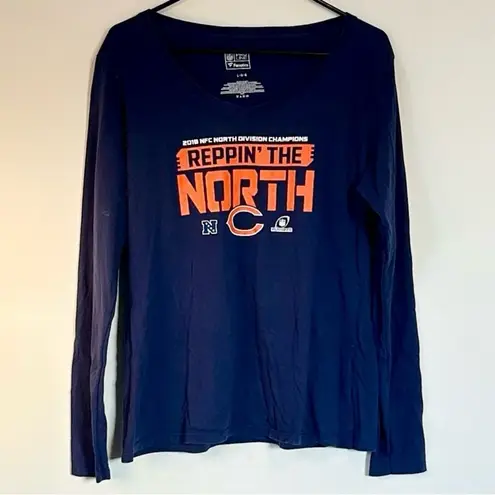 Fanatics NFL Chicago Bears Reppin' the North Navy and Orange Long Sleeve Tee - L