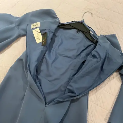 Milly Selena Blue Off the Shoulder Midi Column Dress New w/ Tags Formal Size 4