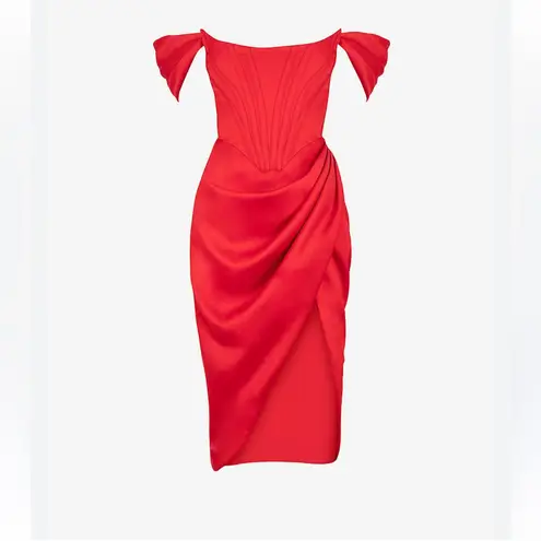 House Of CB NWT  Loretta Red Sz S Small Corset Dress Cocktail Party Holiday