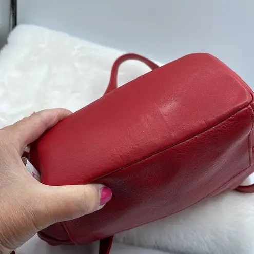 Vintage red leather crossbody lipstick red by Sereta