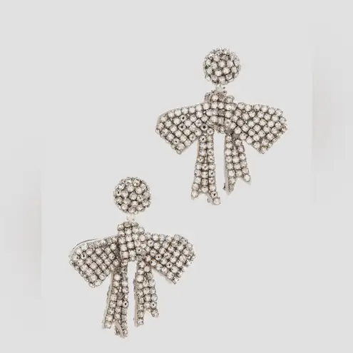 Oscar de la Renta Beaded Bow Earrings