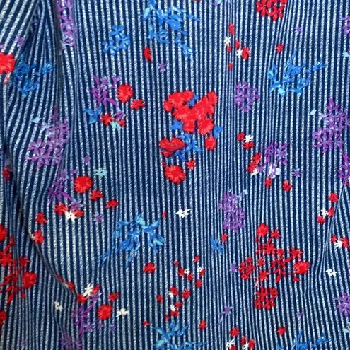 French Laundry Women’s Button Down Blouse Roll Tab Long Sleeves Floral EUC Sz M