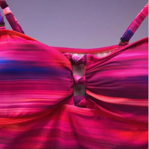 Polo RALPH LAUREN Womens Pink Patterned Padded Tankini Top Sz 8 NWT